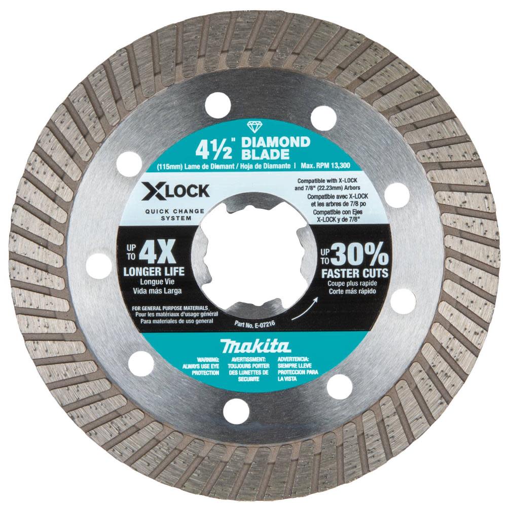 Makita X-LOCK 4-1/2″ Turbo Rim Diamond Blade for Masonry Cutting - Ascmtools