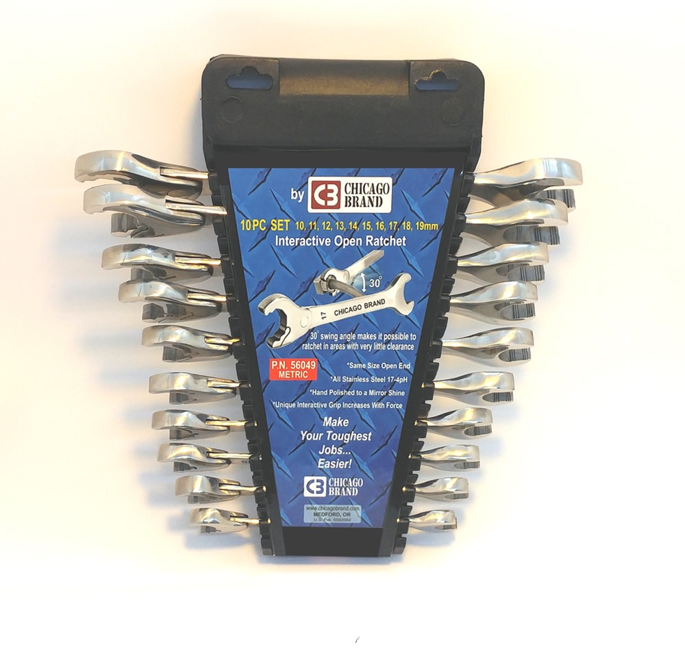 Chicago Brand 10pc Open-End Ratchet Wrench Set - Ascmtools