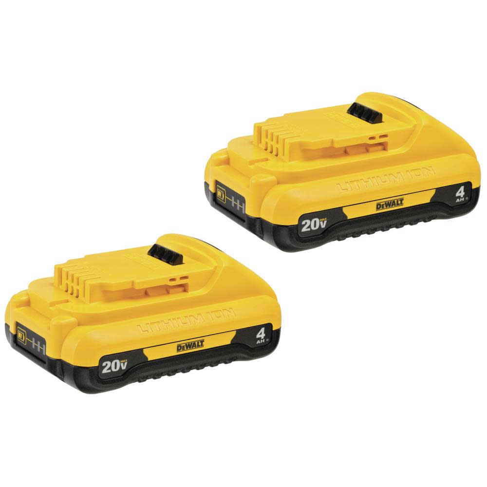 DEWALT 20V MAX 4Ah Compact Lithium Ion Battery 2-Pack - Ascmtools