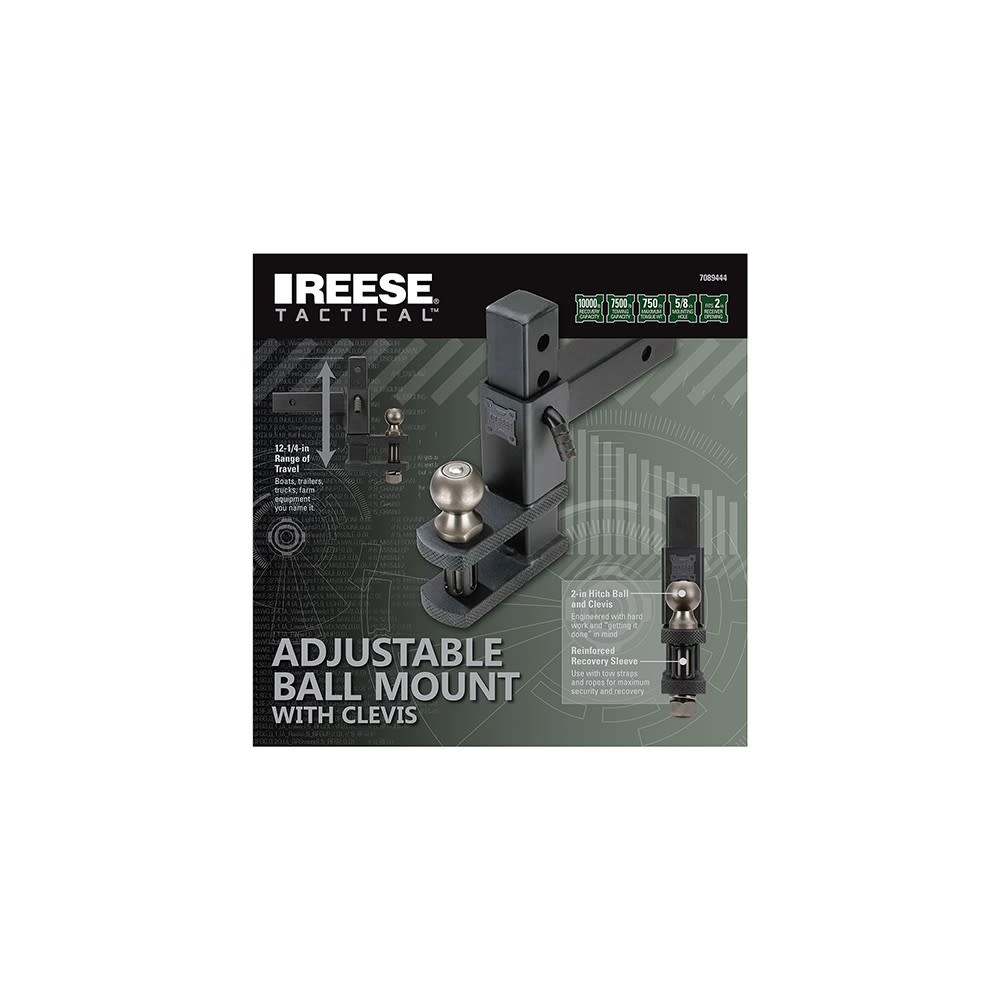 Reese 7500 lbs Adjustable Clevis Trailer Hitch Ball Mount - Ascmtools