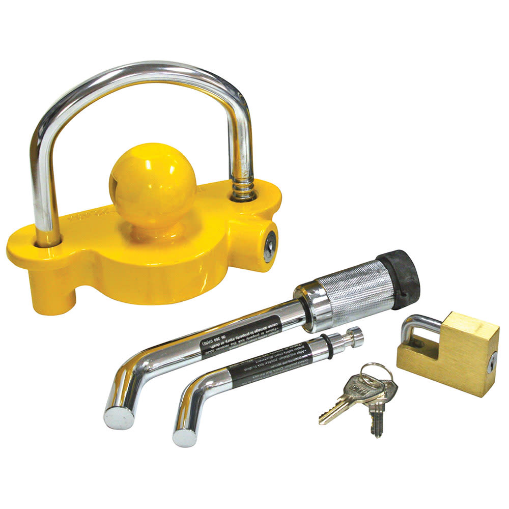 Reese Chrome Keyed Trailer Hitch & Coupler Anti Theft Lock Kit - Ascmtools