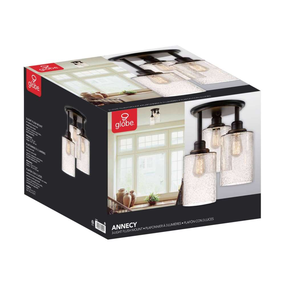 Globe Electric Annecy Ceiling Light Oil Rubbed Bronze 60W E26 - Ascmtools