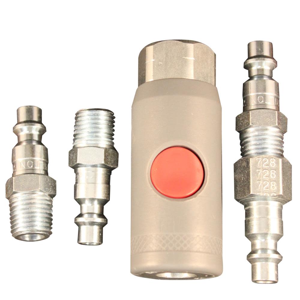 Milton (S-219) 1/4″ FNPT M-Style Safety Coupler and Plug Kit – 5 Piece - Ascmtools