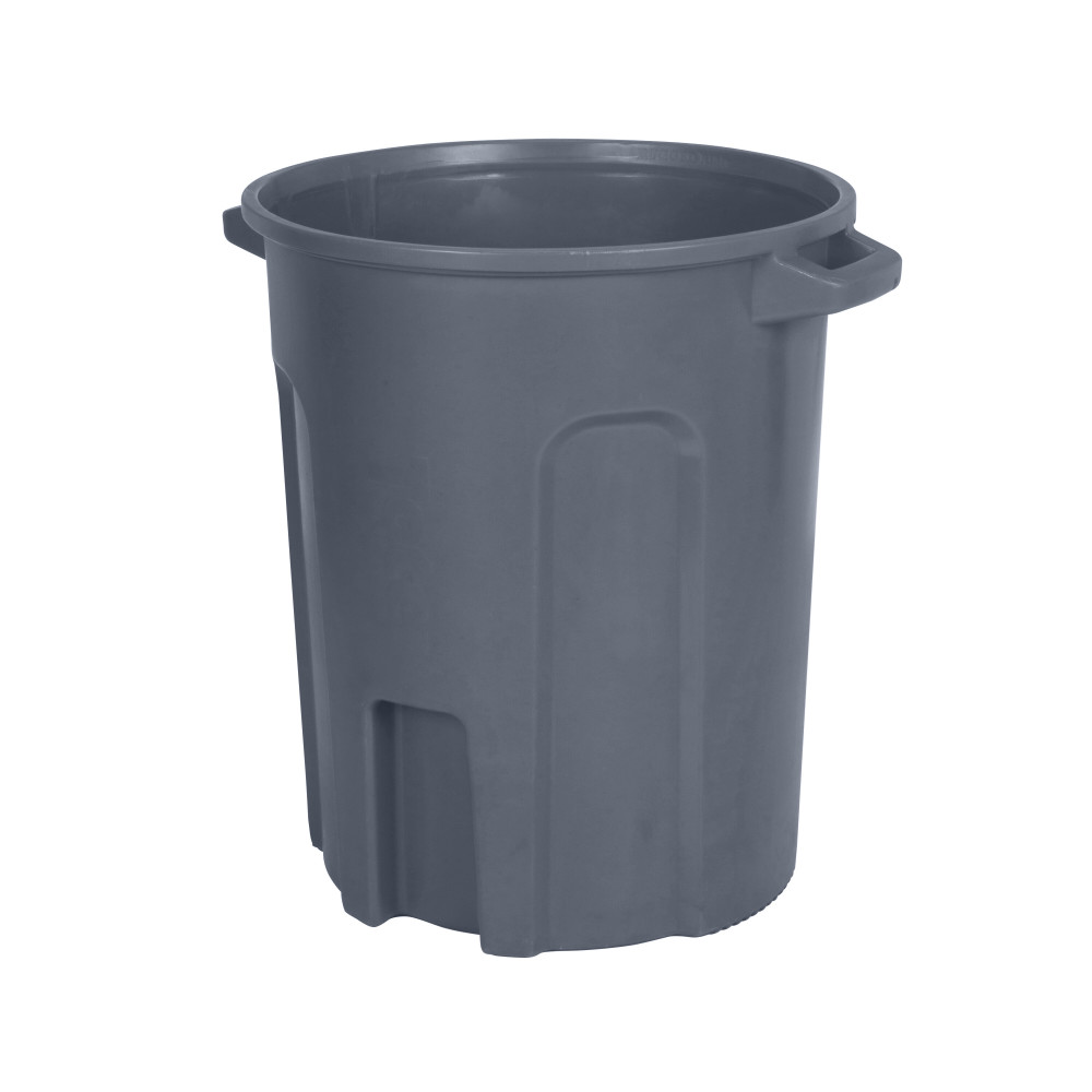 Toter 55 Gallon Round Trash Can with Lift Handle Dark Gray Granite - Ascmtools