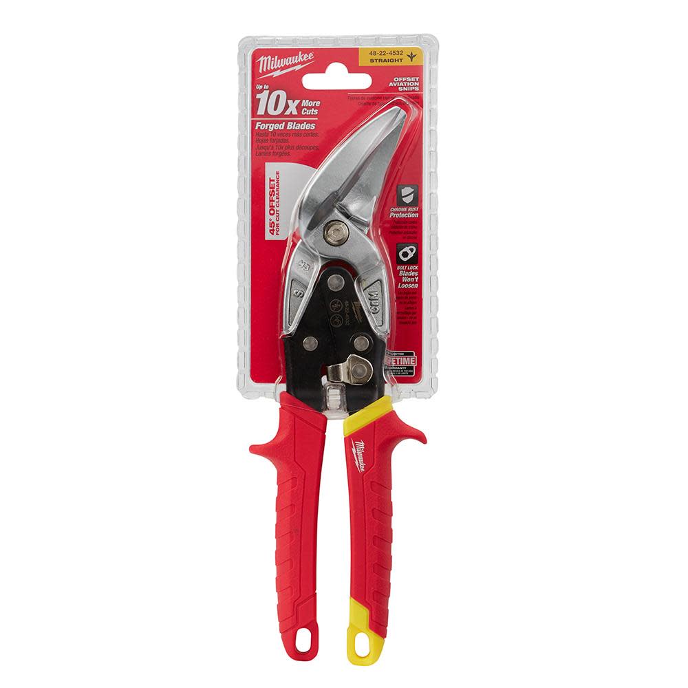Milwaukee Straight Cut Offset Aviation Snips - Ascmtools