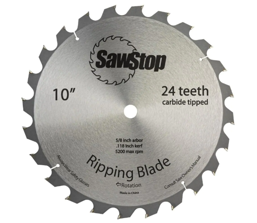 Sawstop 24 Tooth Ripping Table Saw Blade - Ascmtools