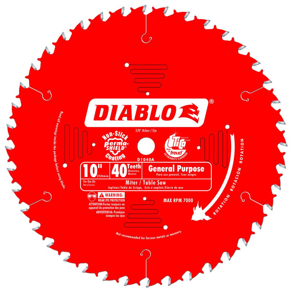 Diablo Tools 10 In. x 40 In. Tooth Carbide Circular Saw Blade - Ascmtools