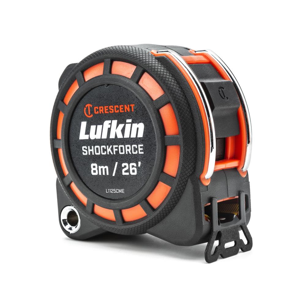 Crescent Lufkin 1-3/16 x 8 m/ 26 Ft. Shockforce Dual Sided Tape Measure - Ascmtools