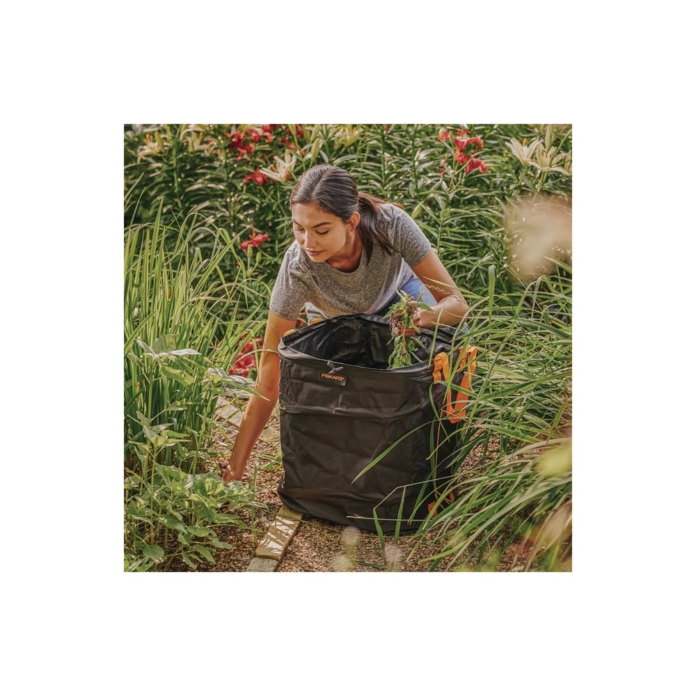 Fiskars 19 Gallon Black Square Collapsible Garden Bag - Ascmtools