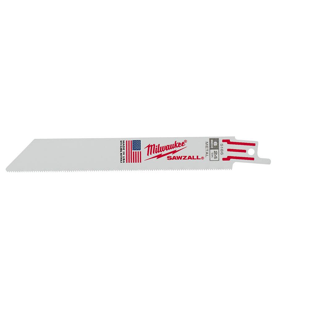 Milwaukee 6 in. 24 TPI Thin Kerf SAWZALL Blades 5PK - Ascmtools