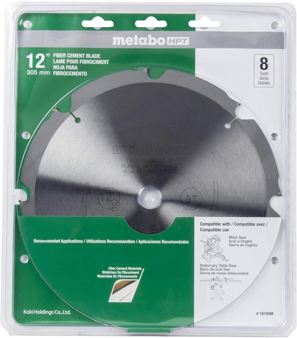 Metabo HPT 8 Teeth Polycrystalline Diamond 12″ Dry Cutting Fiber Cement Saw Blade - Ascmtools