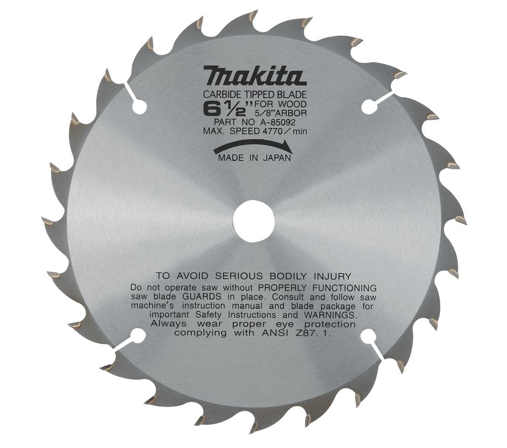 Makita 6-1/2 In. Replacement Blade 24T - Ascmtools