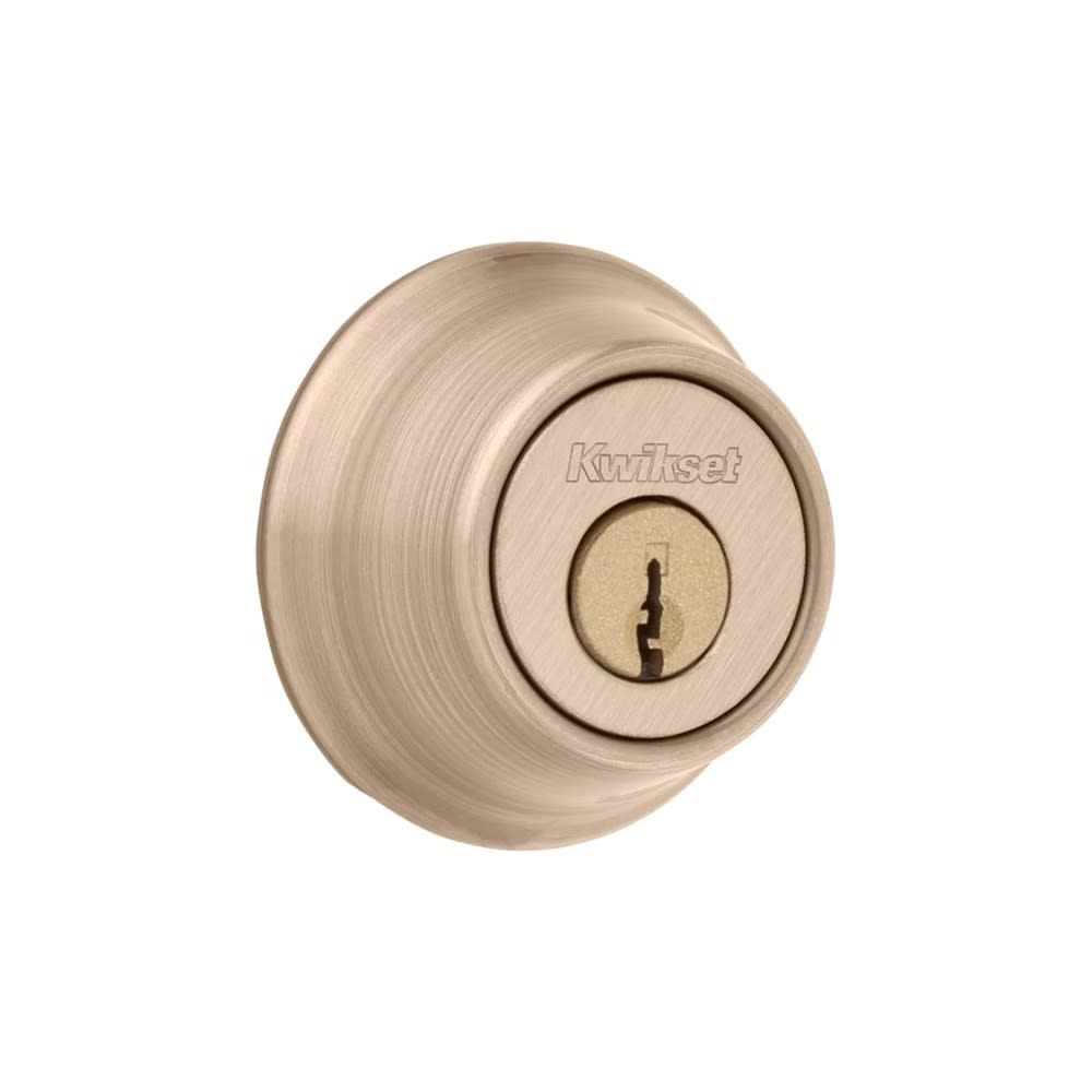 Kwikset Antique Brass Double Cylinder Door Deadbolt - Ascmtools
