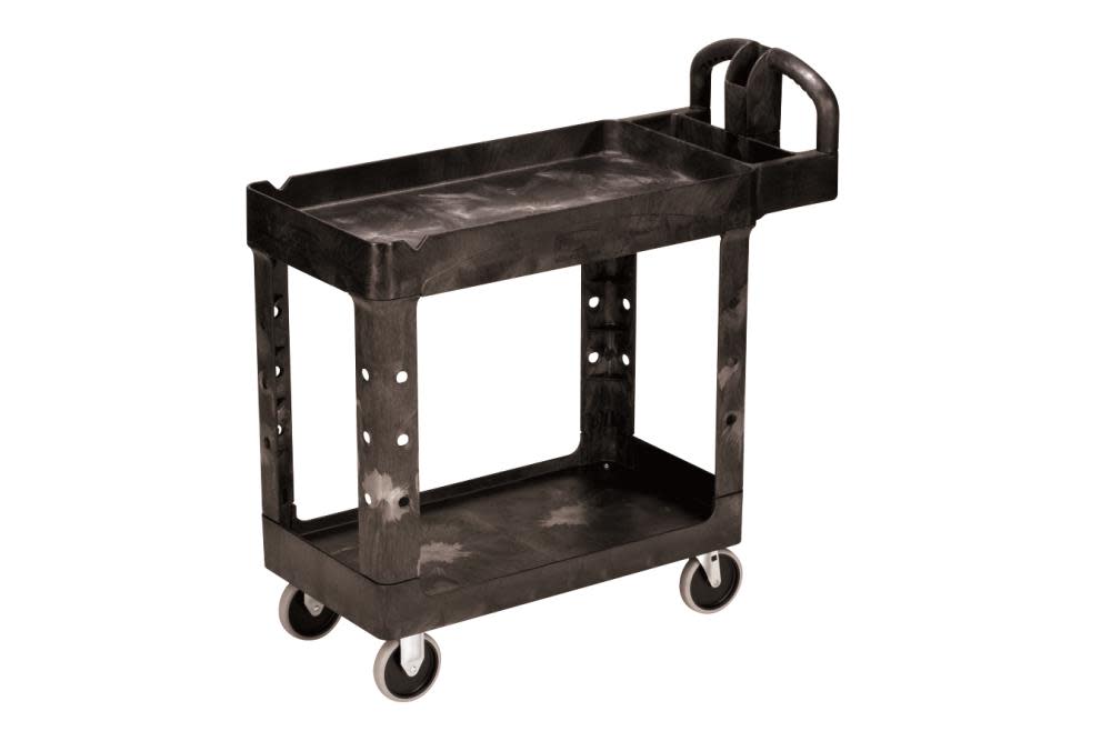 Rubbermaid Heavy Duty 2-Shelf Utility Cart with Lipped Shelf Small - Ascmtools