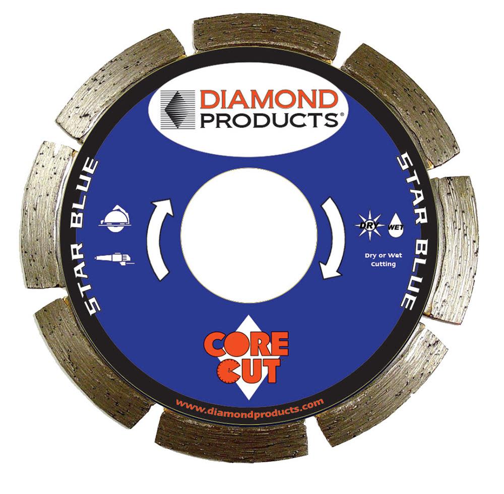 Diamond Products 4-1/2 In. x .070 x 7/8 In. Star Blue Small Diameter Blade - Ascmtools