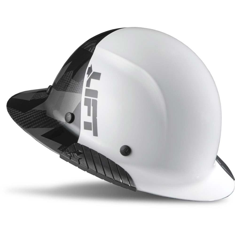 Lift Safety Hard Hat DAX FIFTY50 White/Black Camo Carbon FullBrim - Ascmtools