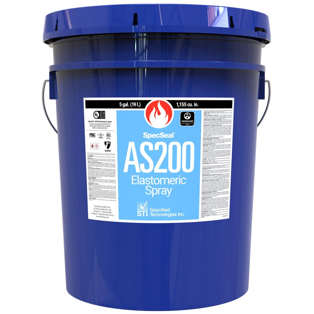 Specified Technologies Inc SpecSeal AS Elastomeric Spray 5 Gallon - Ascmtools