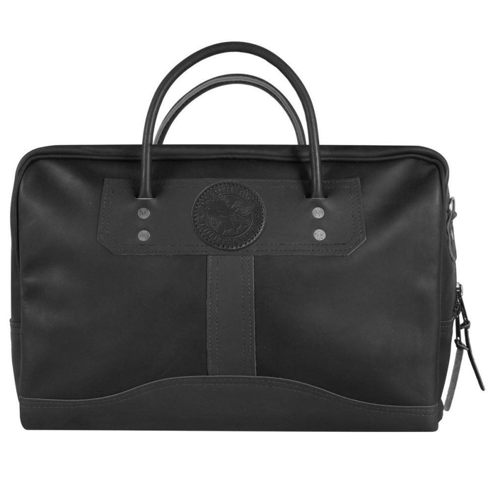 Duluth Pack 21 Liter Capacity Black Builder’s Large Smooth Leather Briefcase - Ascmtools