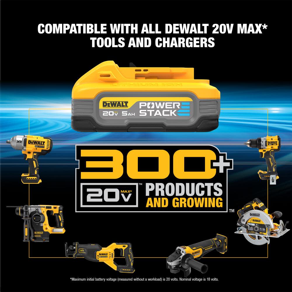 DEWALT POWERSTACK 20V MAX 5Ah Battery 2pk - Ascmtools