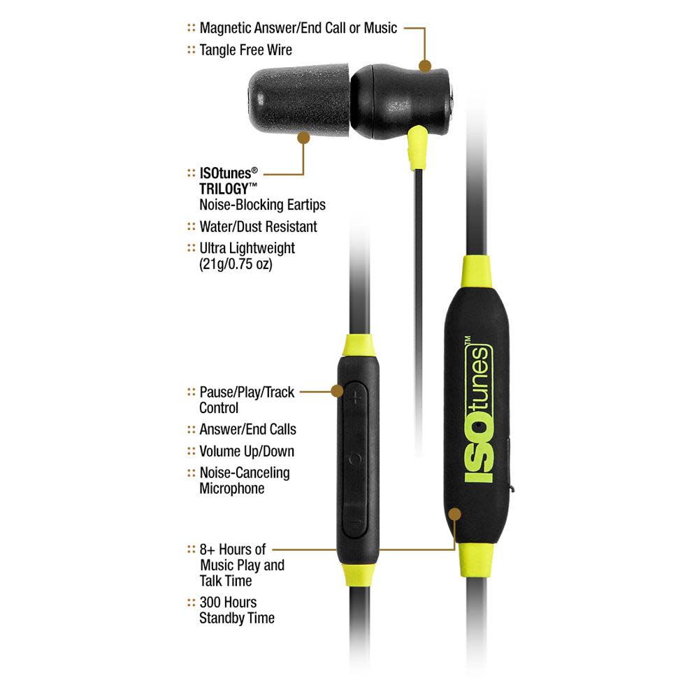 ISOtunes Bluetooth Noise Isolating Earbuds - Ascmtools