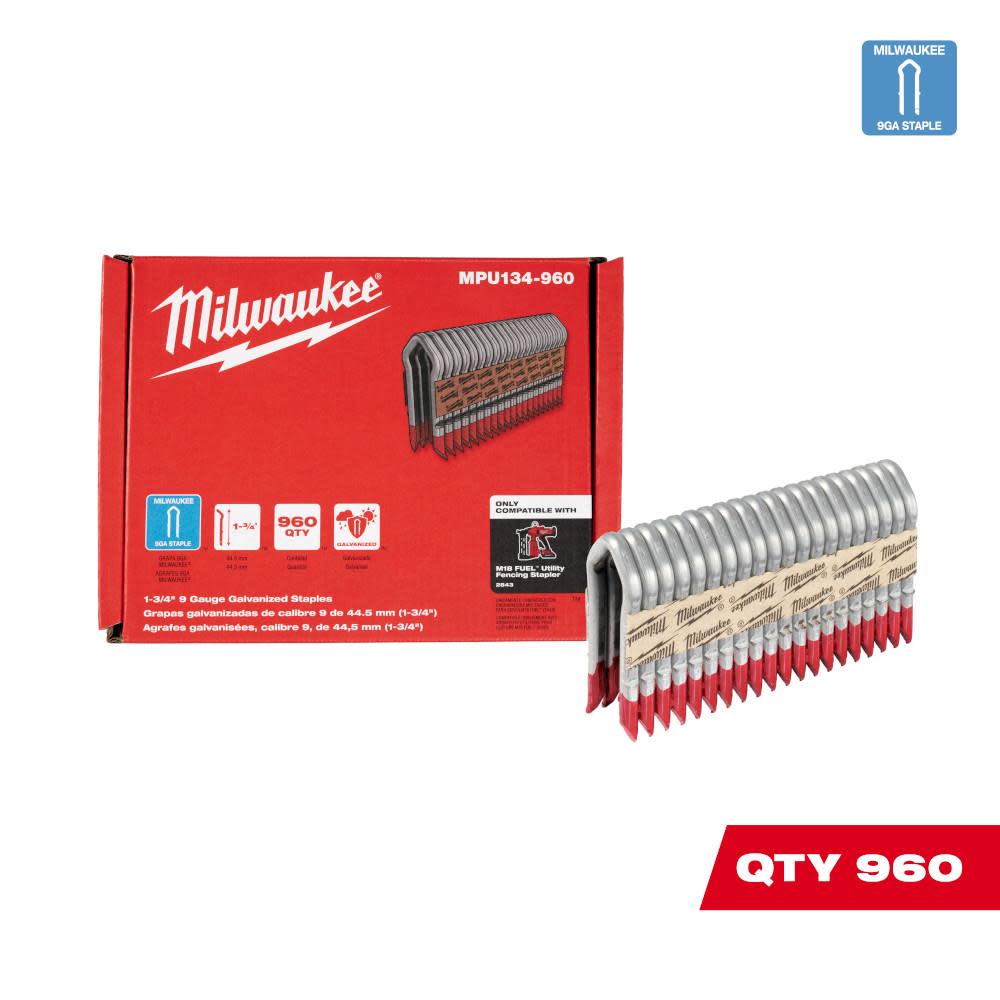 Milwaukee Galvanized Staples 1.75″ 9 Gauge - Ascmtools