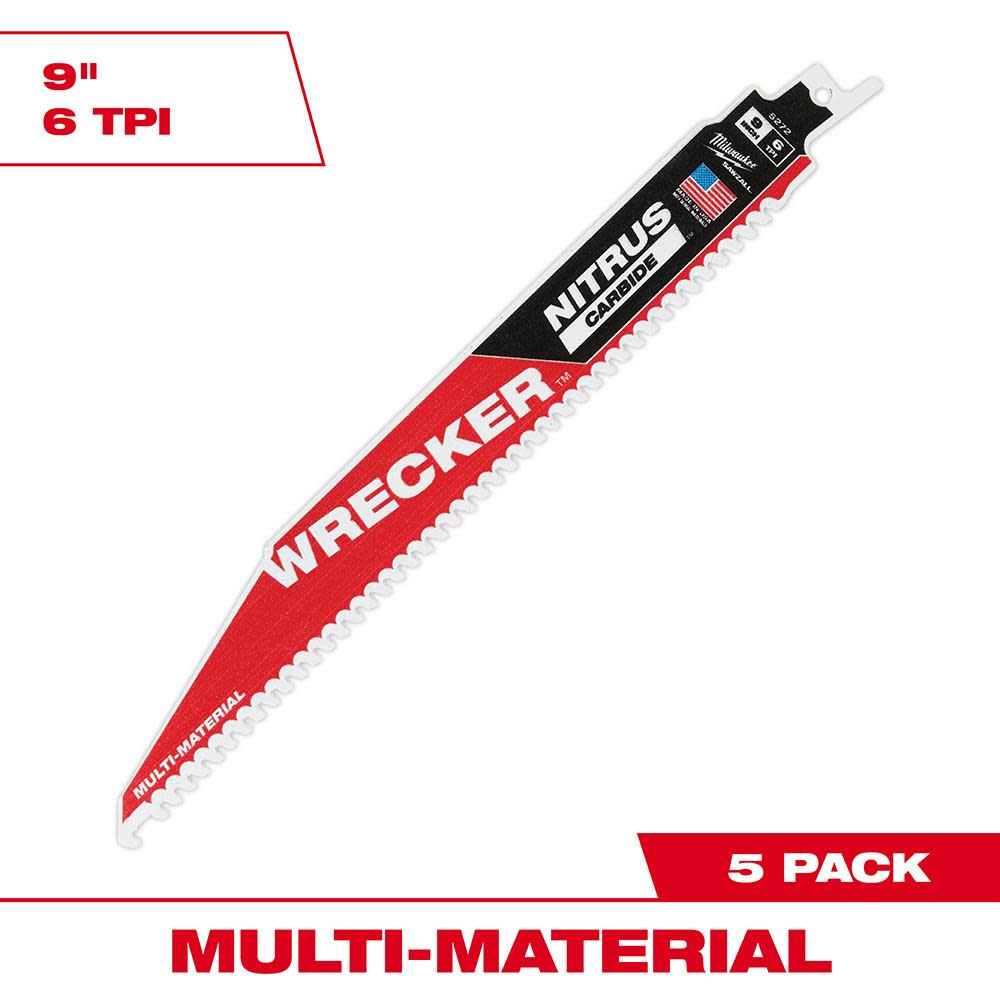 Milwaukee 9″ WRECKER with NITRUS CARBIDE 5Pk - Ascmtools