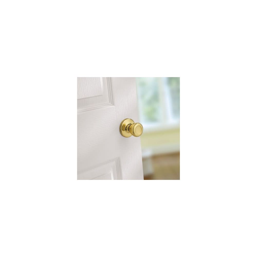 Kwikset Tylo Door Knob Polished Brass Hall & Closet Passage Round - Ascmtools