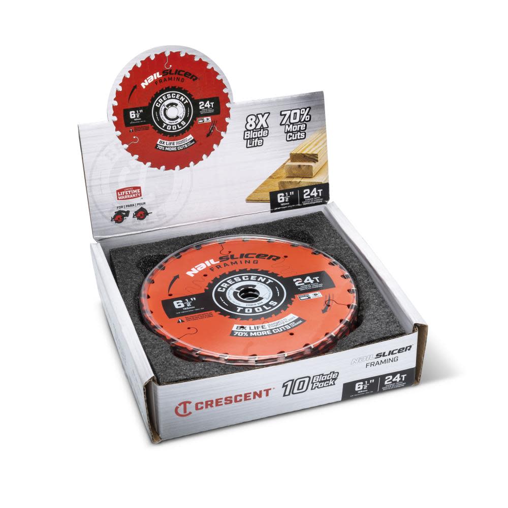 Crescent Nail Slicer Circular Saw Framing Blade 6 1/2″ x 24T - Ascmtools