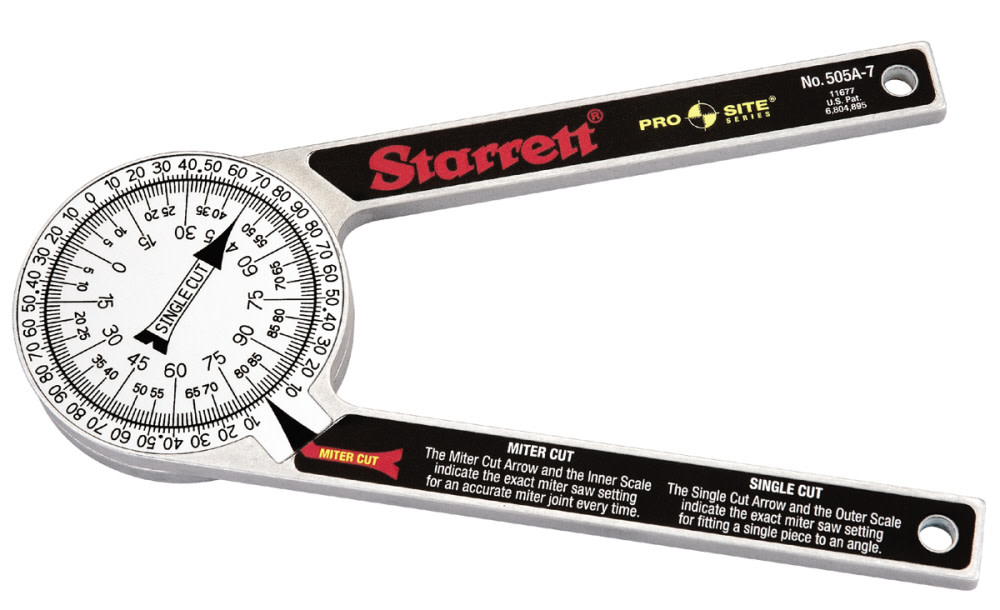 Starrett 7 In. PROSITE Miter Saw Protractor - Ascmtools