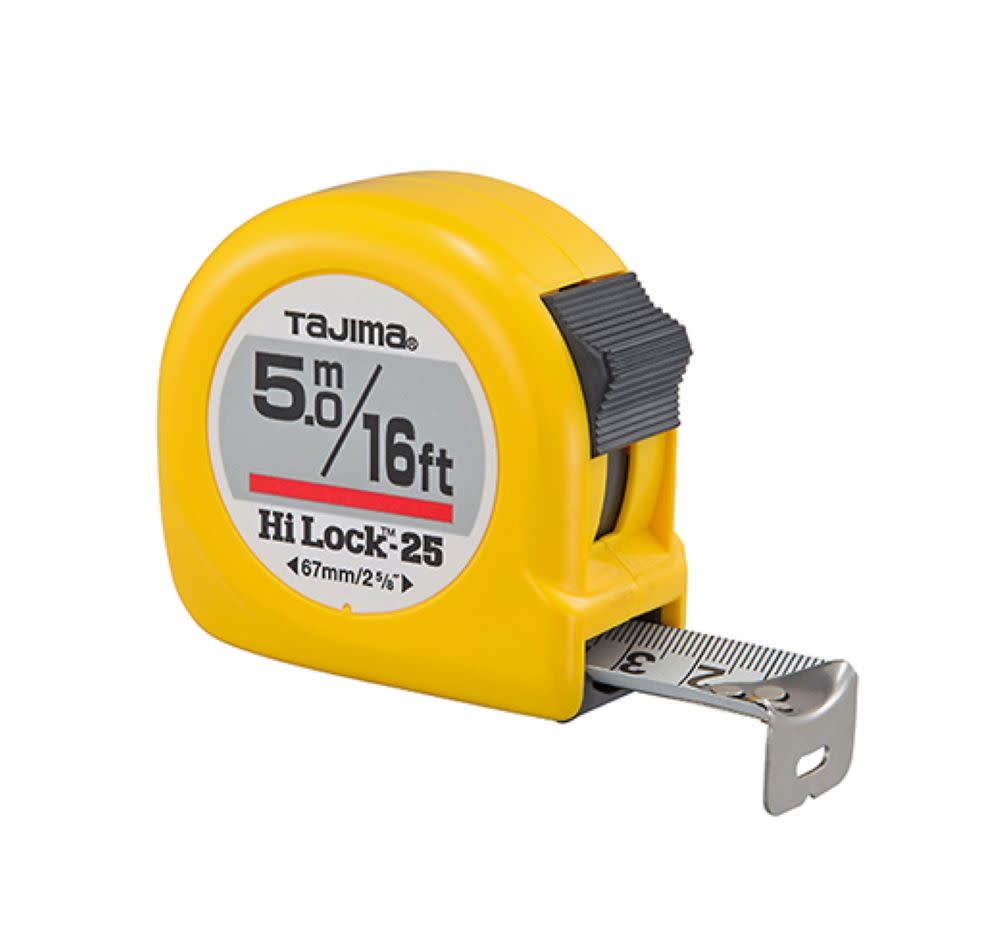 Tajima Hi-Lock Tape Measure with Standard and Metric Scale 16′ / 5m - Ascmtools