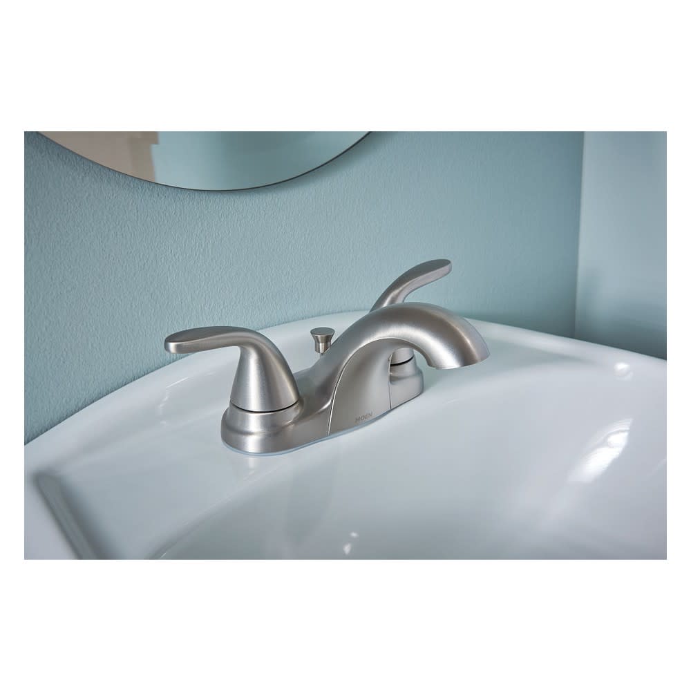 Moen Adler Bathroom Faucet 4″ Brushed Nickel Two Handle - Ascmtools
