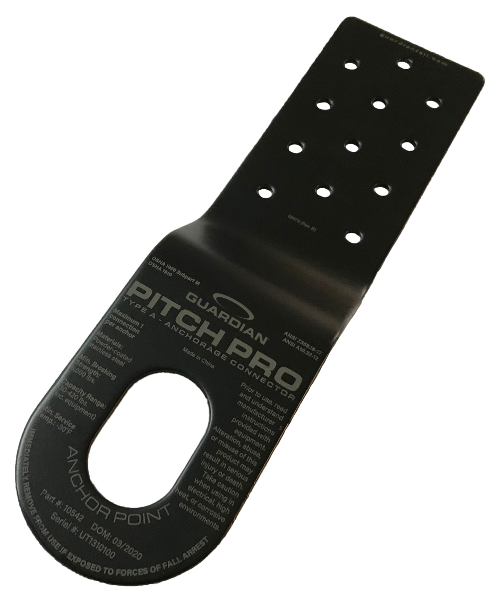 Guardian Fall Protection Pitch Pro Slotted roof Anchor Black - Ascmtools