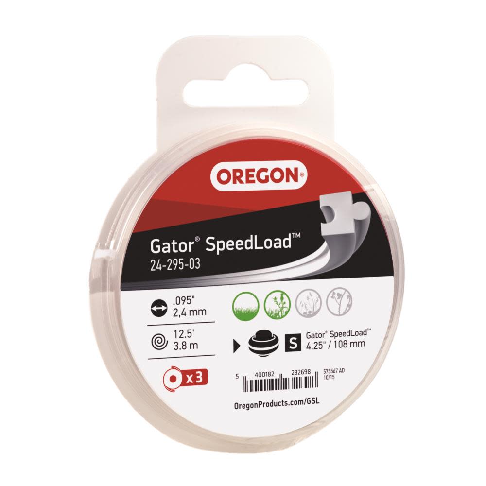 Oregon Gator SpeedLoad .095″ Small Diameter Trimmer Line Discs 3-Pack - Ascmtools