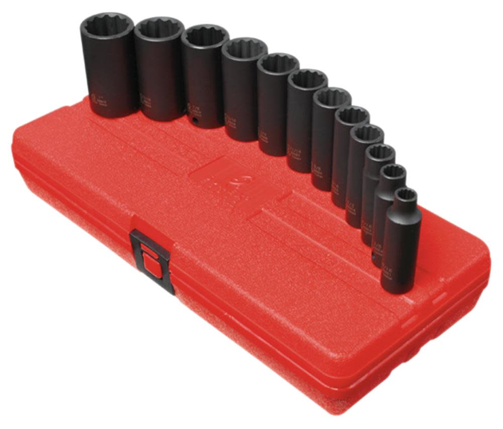 Sunex 12 pc. 3/8 In. Drive 12 Pt. SAE Deep Impact Socket Set - Ascmtools