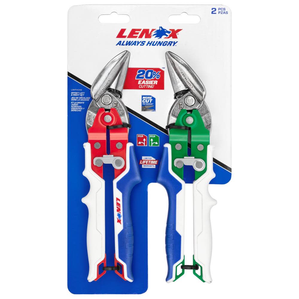Lenox Offset Left and Right Cut Aviation Snips Combo - Ascmtools