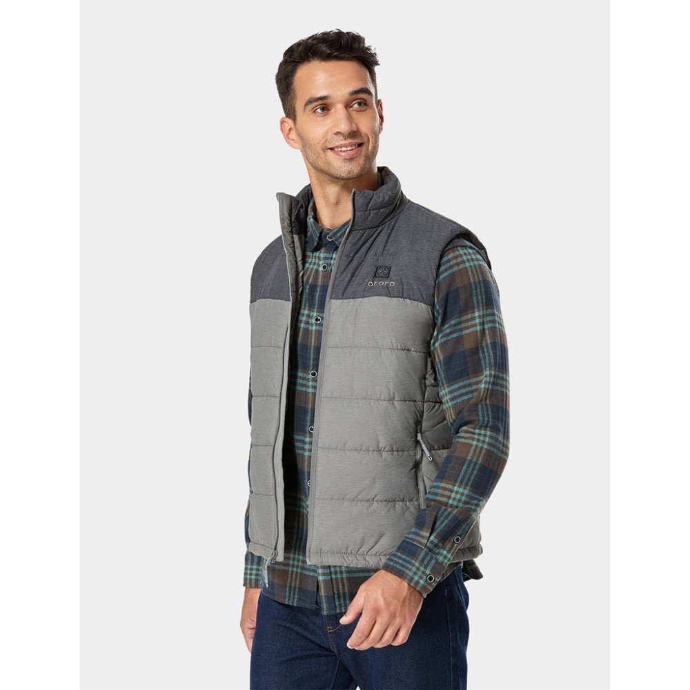 ORORO Mens Flecking Gray Classic Heated Vest Kit 2X - Ascmtools