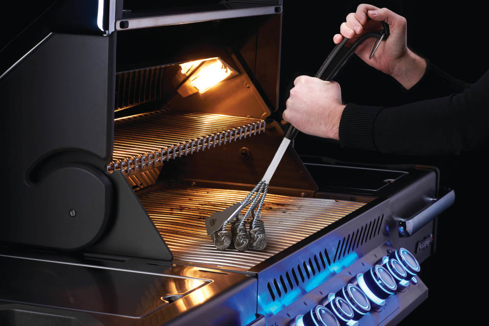Napoleon Bristle-Free Triple-Row Grill Brush for use on Stainless Steel Cooking Grids - Ascmtools