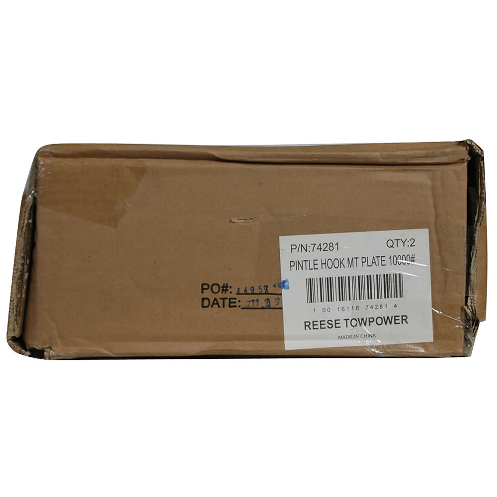 Reese 7.75″ 10000 lbs Black Steel Pintle Hook Mounting Plate - Ascmtools