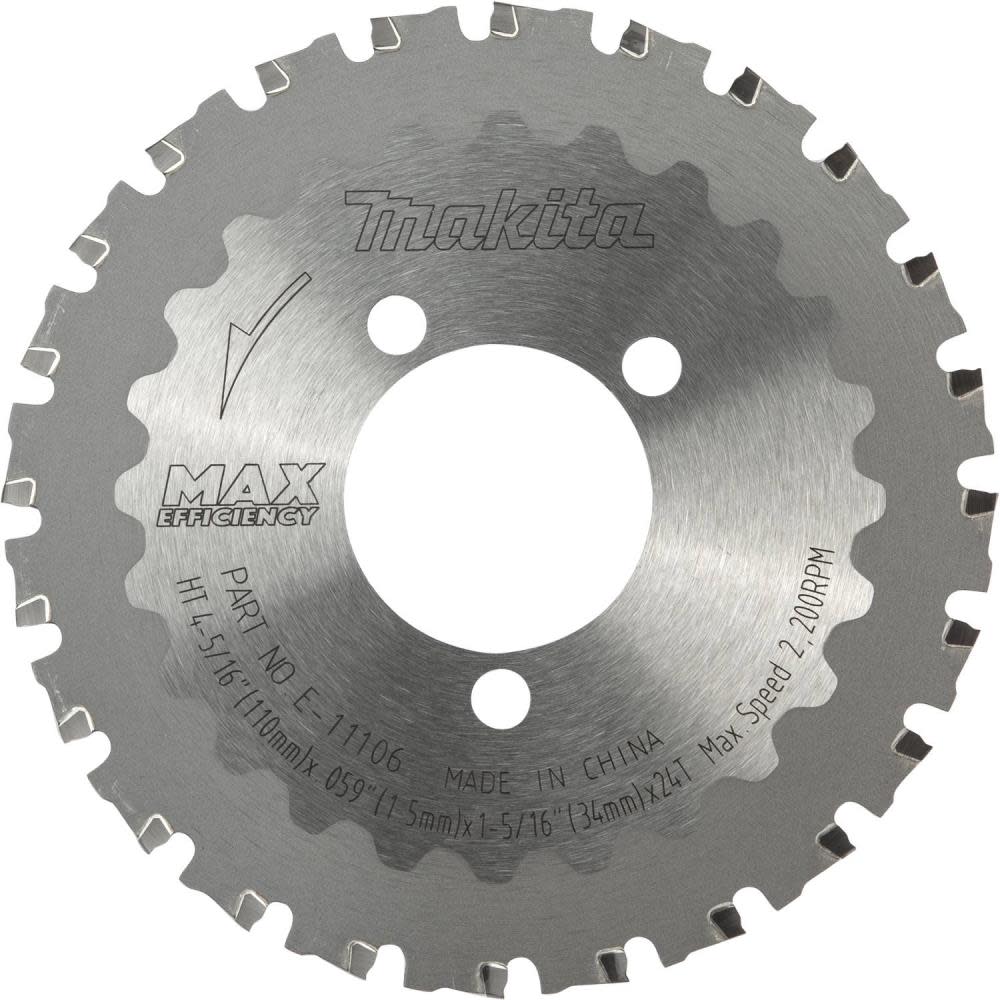 Makita Cutter Blade 4 5/16″ 24T Max Efficiency CERMET Tipped Rebar and Steel Rods - Ascmtools
