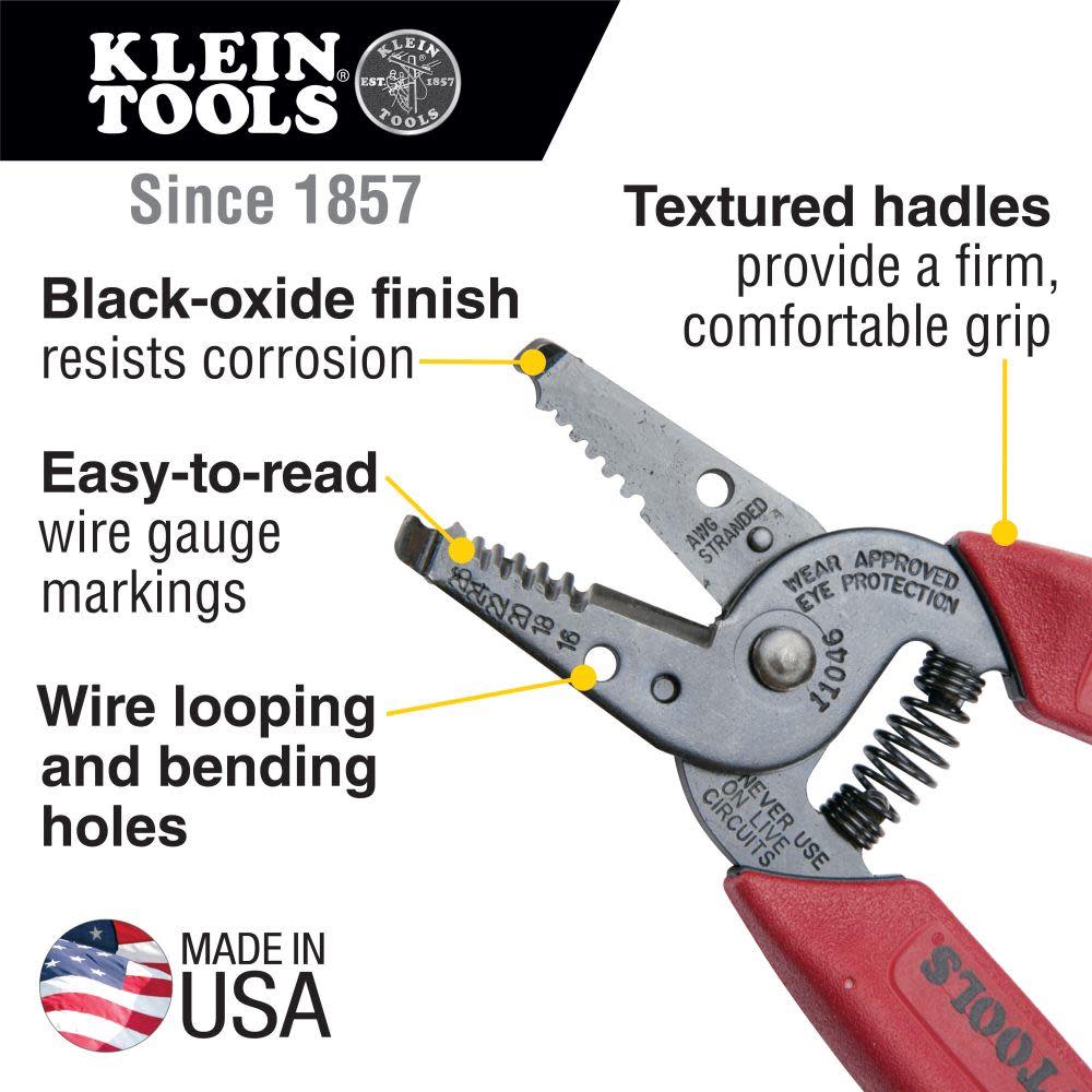 Klein Tools Wire Stripper/Cutter 16-26 AWG STRD - Ascmtools