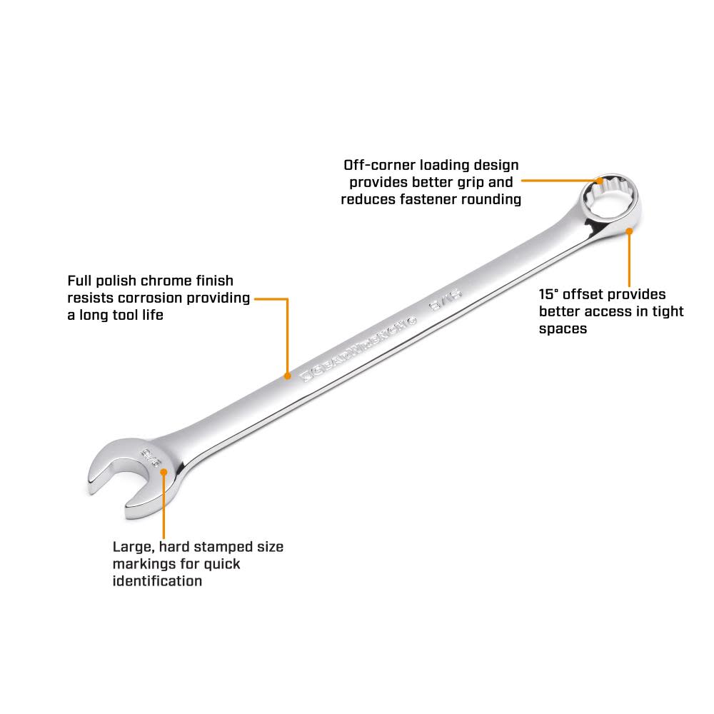 GEARWRENCH Combination Wrench 12 Point Long Pattern 25mm - Ascmtools