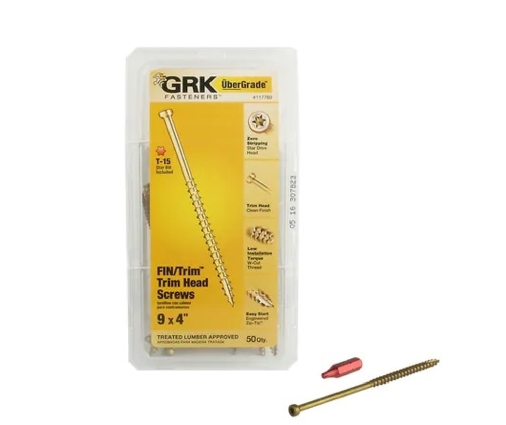 GRK Fasteners FIN/Trim Head Screws #9 x 4″ 50pk - Ascmtools