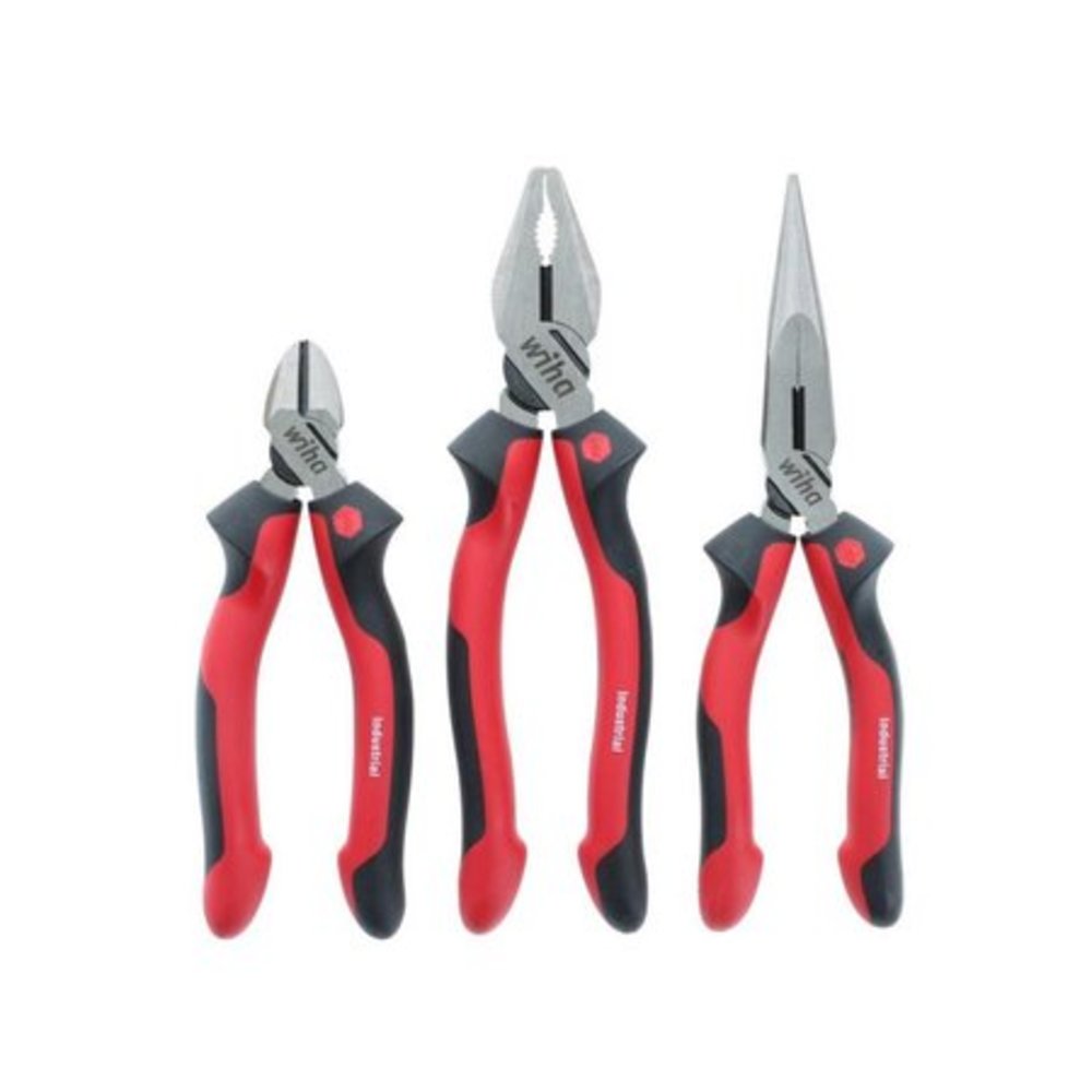 Wiha Soft Grip Industrial Pliers/Cutters Set – 3 Piece - Ascmtools