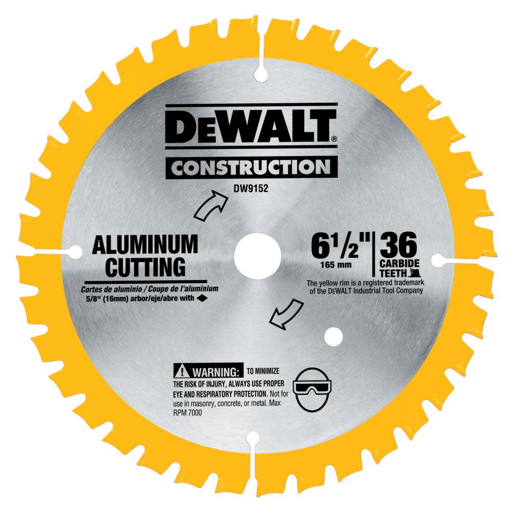 DEWALT 6-1/2 In 36T Aluminum Cutting Blade - Ascmtools