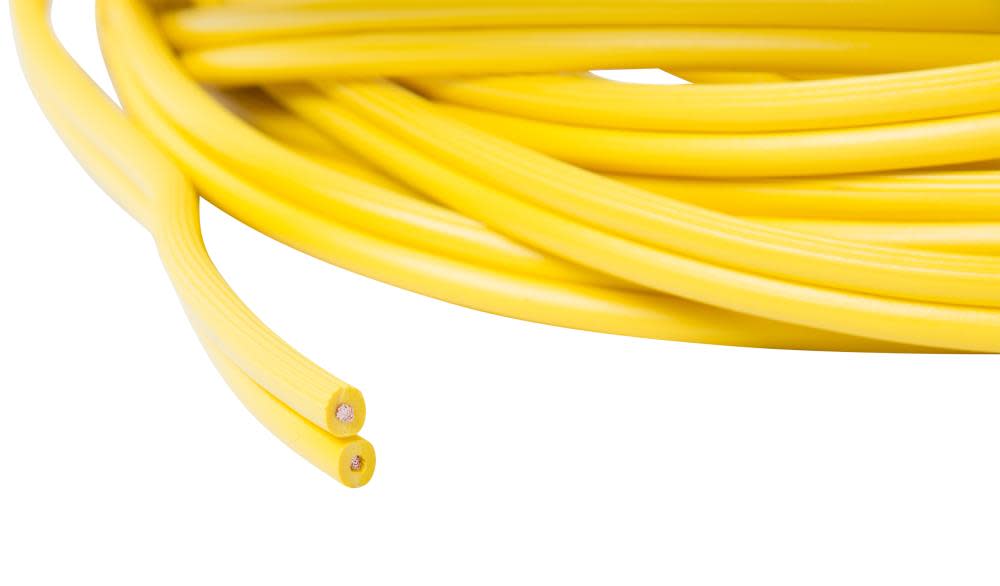 Bergen Industries 50 ft. 14/2 Flat Wire 5-Lamp Plastic Cage Temporary Light Stringer 10 ft. Centers Yellow - Ascmtools
