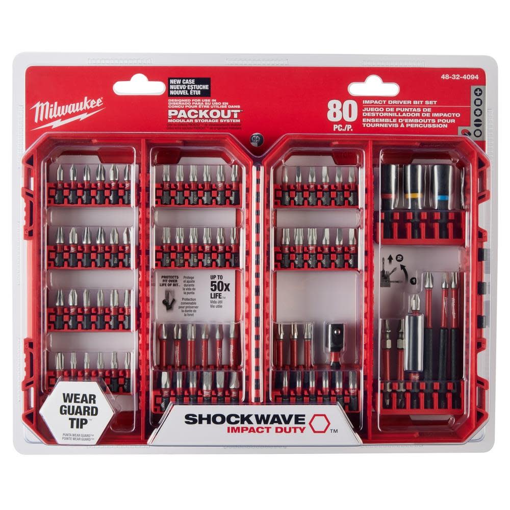 Milwaukee SHOCKWAVE Impact Duty Driver Bit Set 80pc - Ascmtools