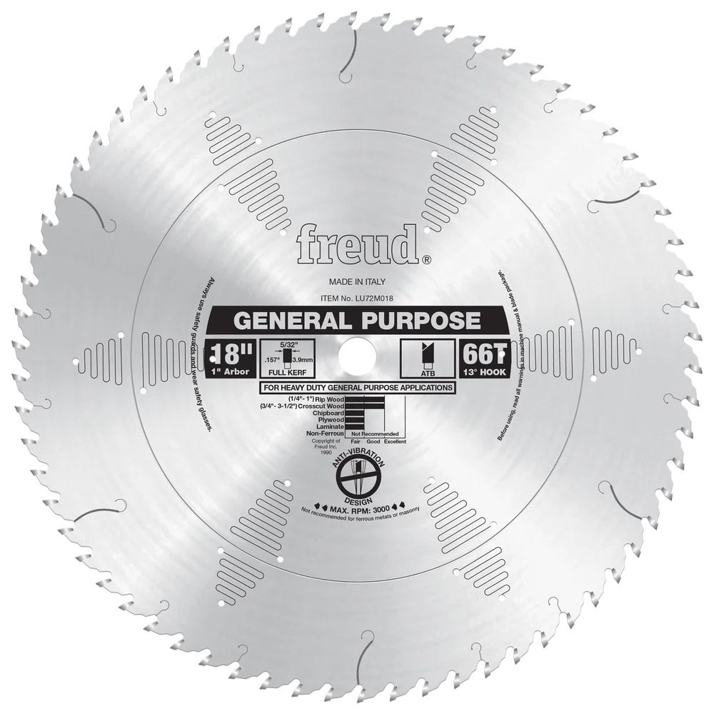 Freud 18″ x 66T General Purpose Blade - Ascmtools