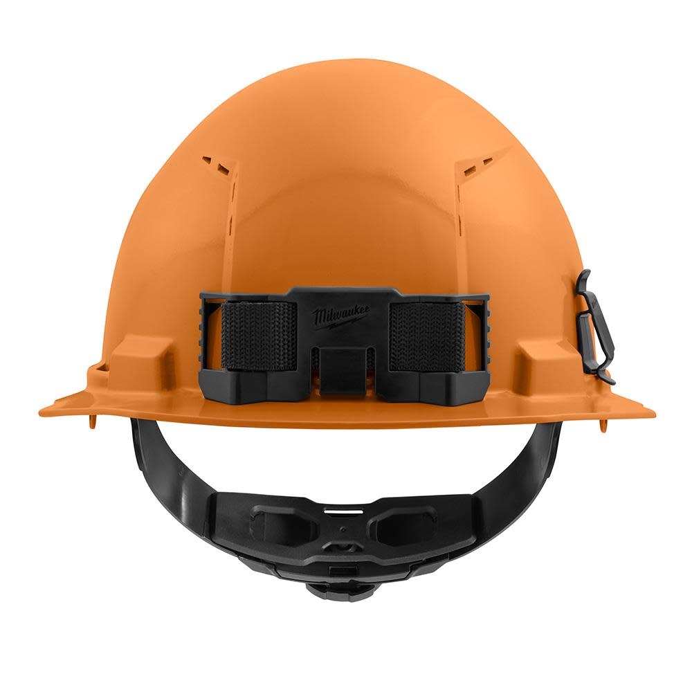 Milwaukee Orange Front Brim Vented Hard Hat with 4pt Ratcheting Suspension Type 1 Class C - Ascmtools