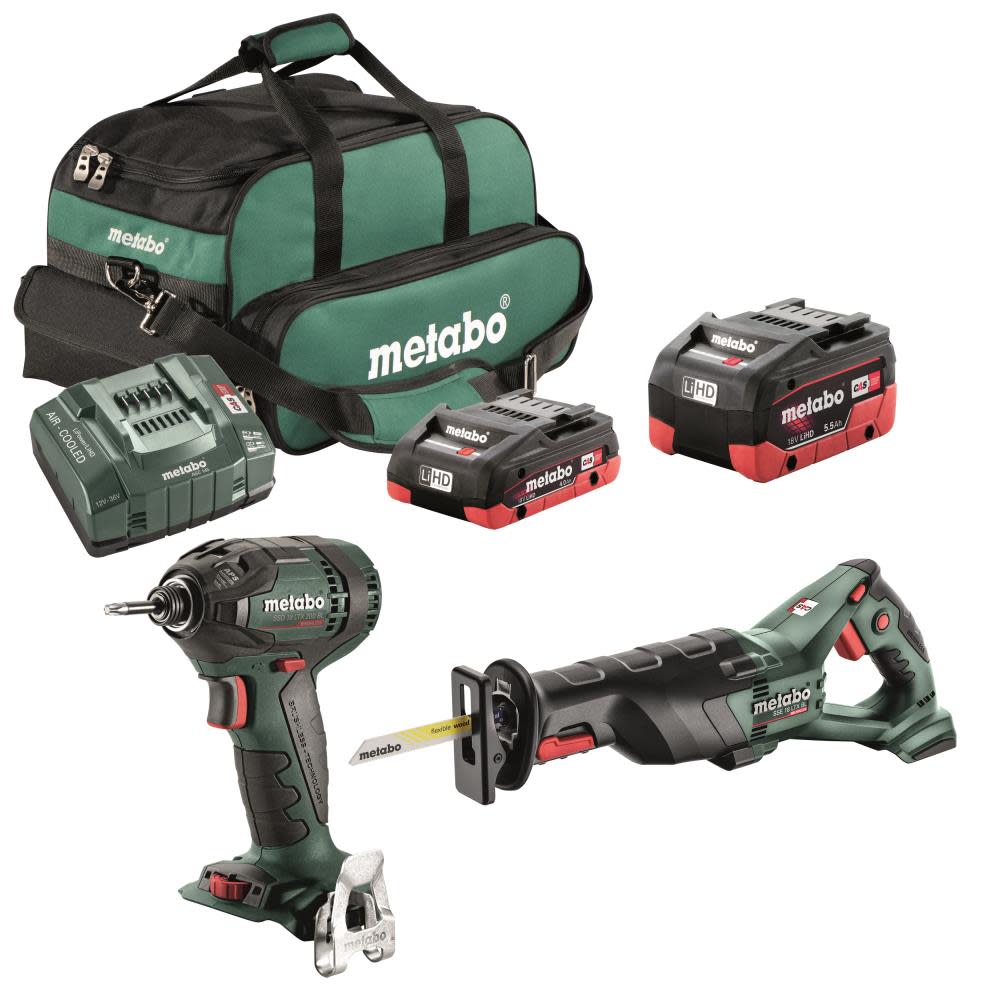 Metabo 18V Reciprocating Saw & Impact Driver Combo Kit - Ascmtools