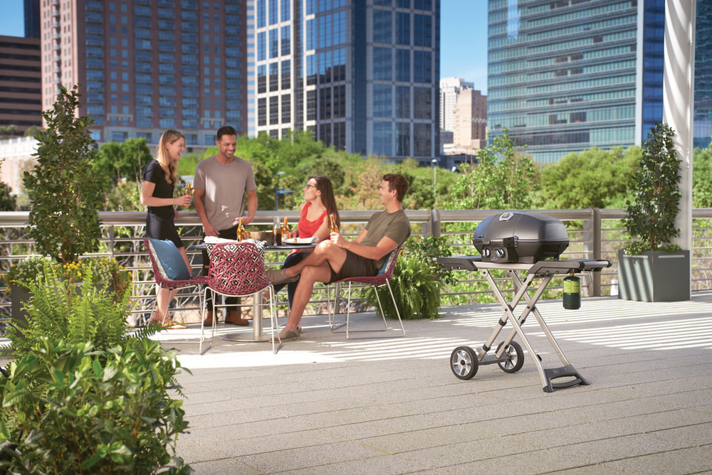 Napoleon TravelQ PRO285X Portable Propane Gas Grill with Scissor Cart Black - Ascmtools